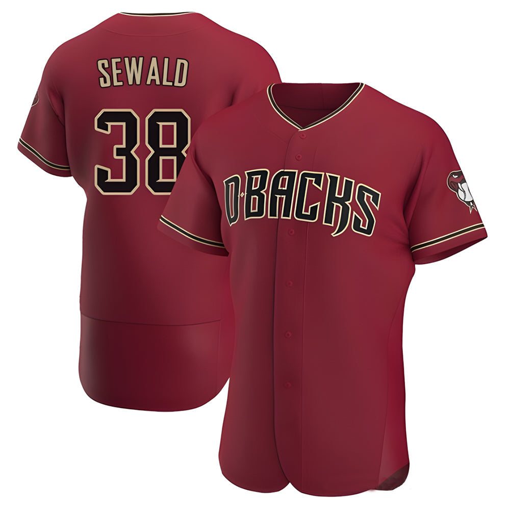 tores A.Diamondbacks #38 Paul Sewald Player Red Crimson Alternate Stitched Jersey