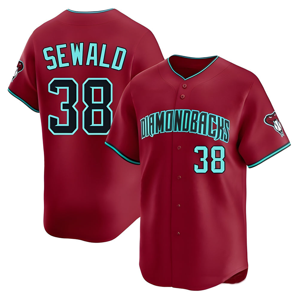 tores A.Diamondbacks #38 Paul Sewald Player Red Limited Alternate Stitched Jersey