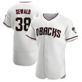 tores A.Diamondbacks #38 Paul Sewald Player White Authentic Crimson Home Stitched Jersey