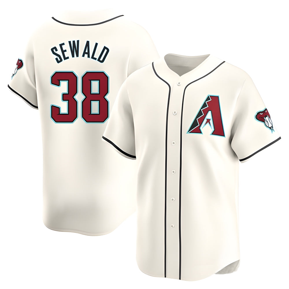 tores A.Diamondbacks #38 Paul Sewald Player White Limited Home Stitched Jersey