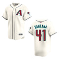 tores A.Diamondbacks #41 Carlos Santana Player Cream game time Stitched Jersey