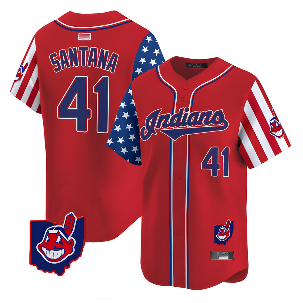 tores A.Diamondbacks #41 Carlos Santana Player Red Independence Day Vapor Premier Limited Stitched Jersey