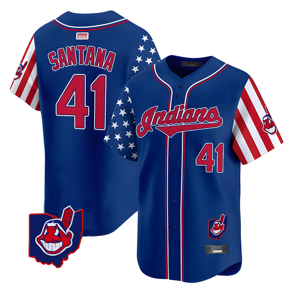tores A.Diamondbacks #41 Carlos Santana Player Royal Independence Day Vapor Premier Limited Stitched Jersey