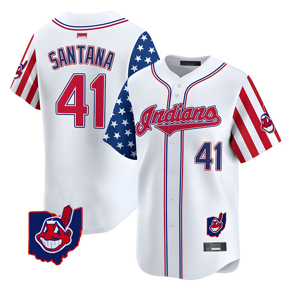 tores A.Diamondbacks #41 Carlos Santana Player White Independence Day Vapor Premier Limited Stitched Jersey