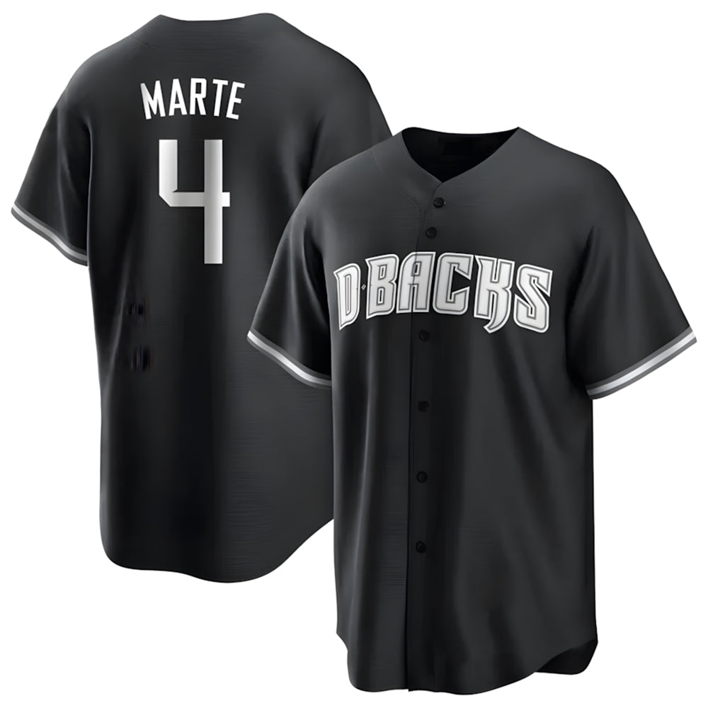 tores A.Diamondbacks #4 Ketel Marte Player Black Pointed collar Replica Game Stitched Jerseys