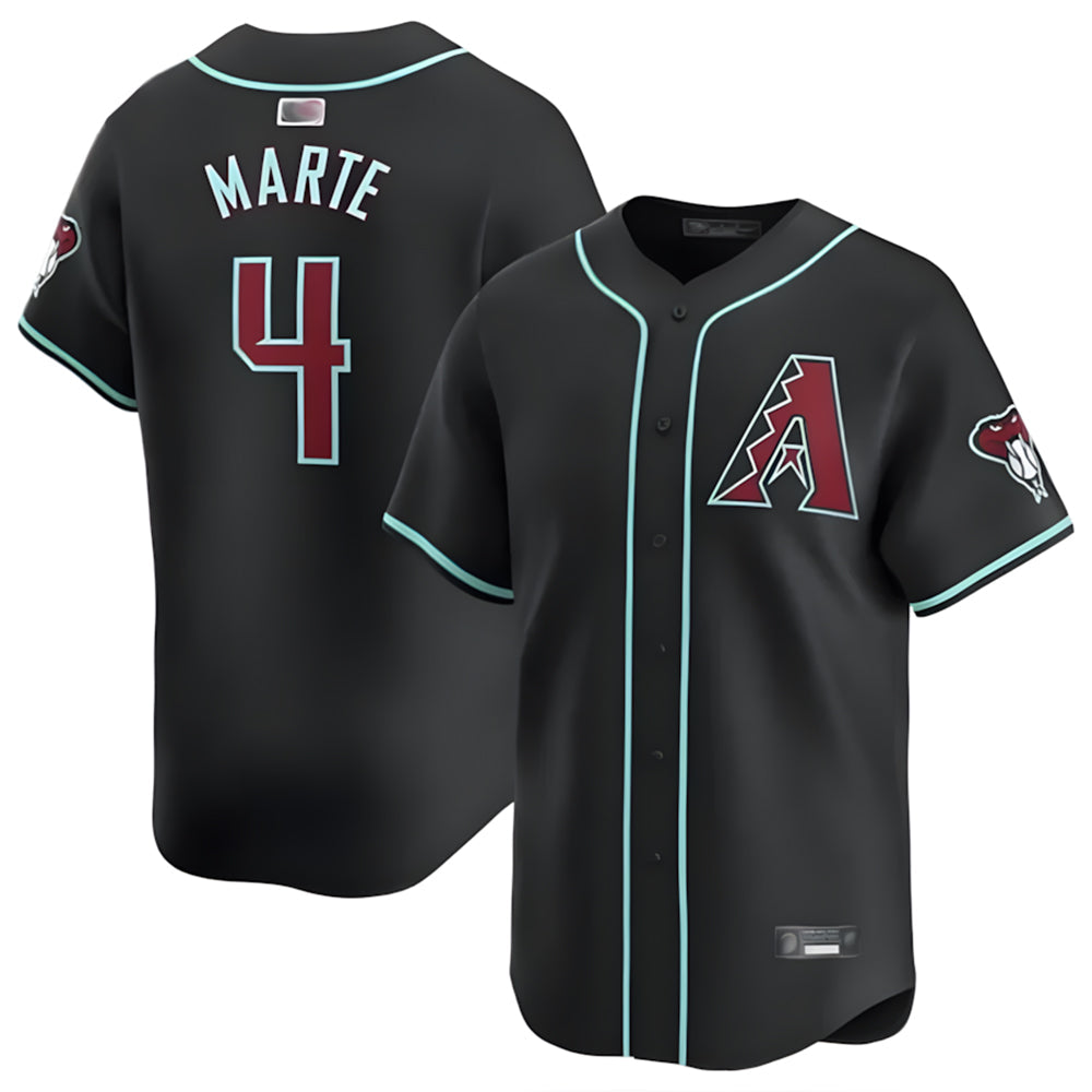 tores A.Diamondbacks #4 Ketel Marte Player Black Replica Game Stitched Jerseys
