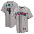tores A.Diamondbacks #4 Ketel Marte Player Gray Home Game Stitched Jerseys