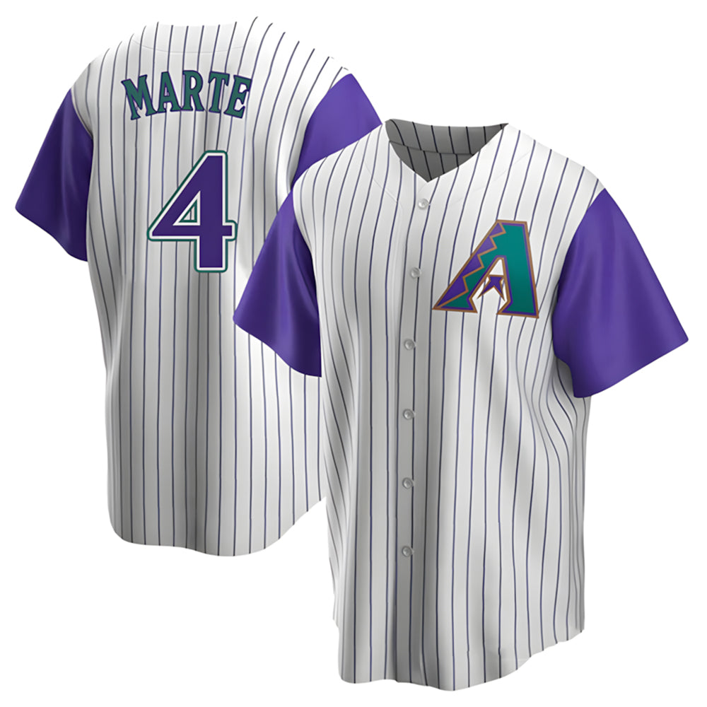tores A.Diamondbacks #4 Ketel Marte Player White-Purple Limited Stitched Jerseys