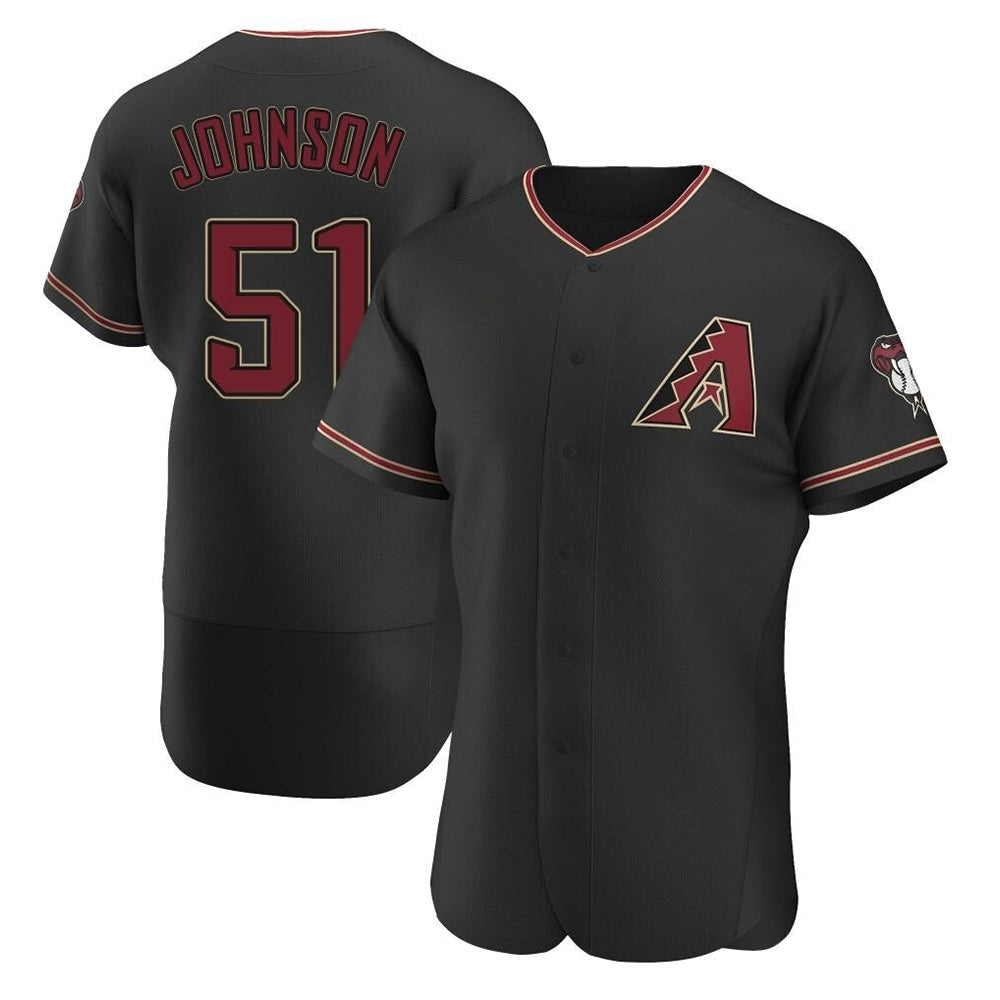 tores A.Diamondbacks #51 Randy Johnson Player Black Authentic Alternate Stitched Jerseys