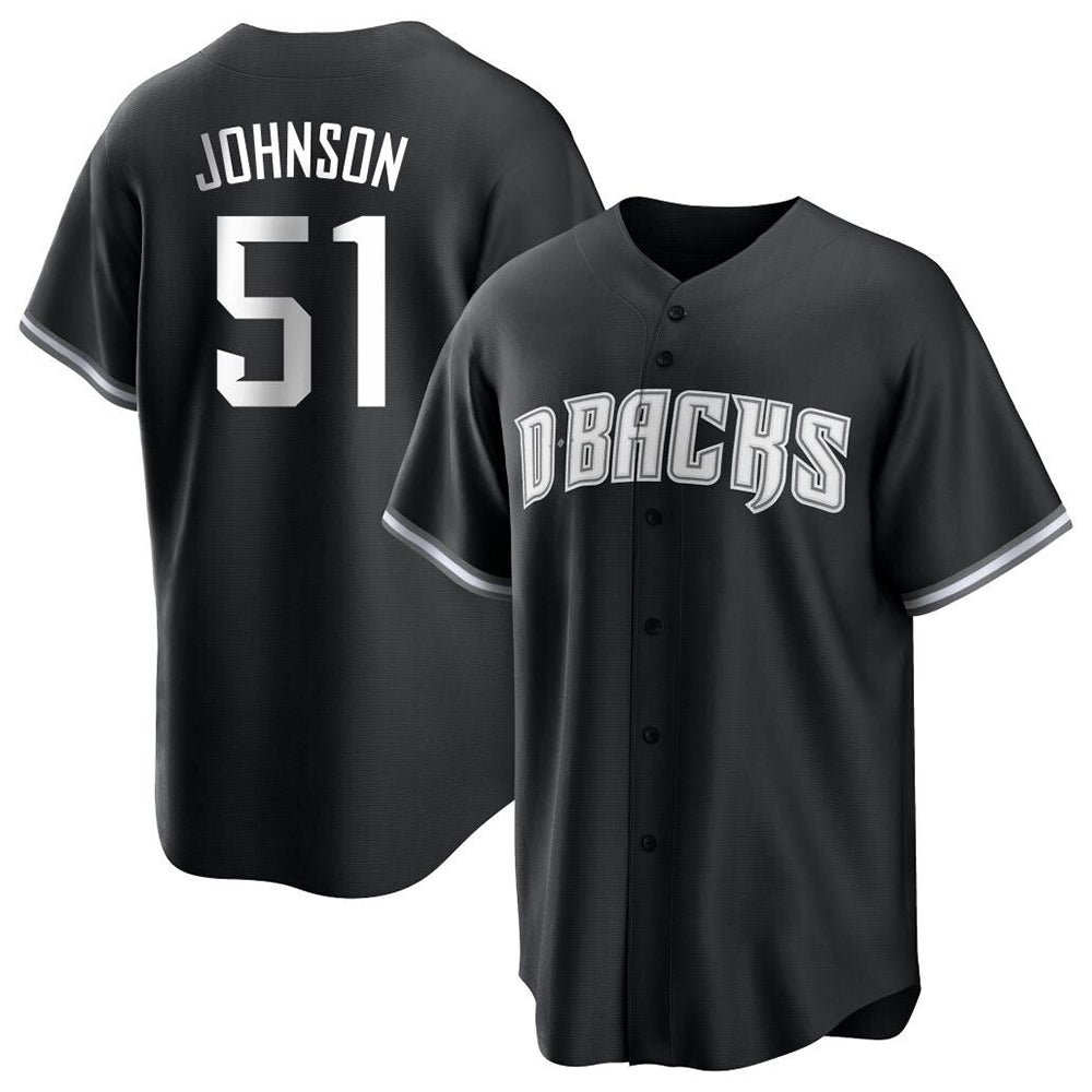 tores A.Diamondbacks #51 Randy Johnson Player Black White Replica Alternate Stitched Jerseys