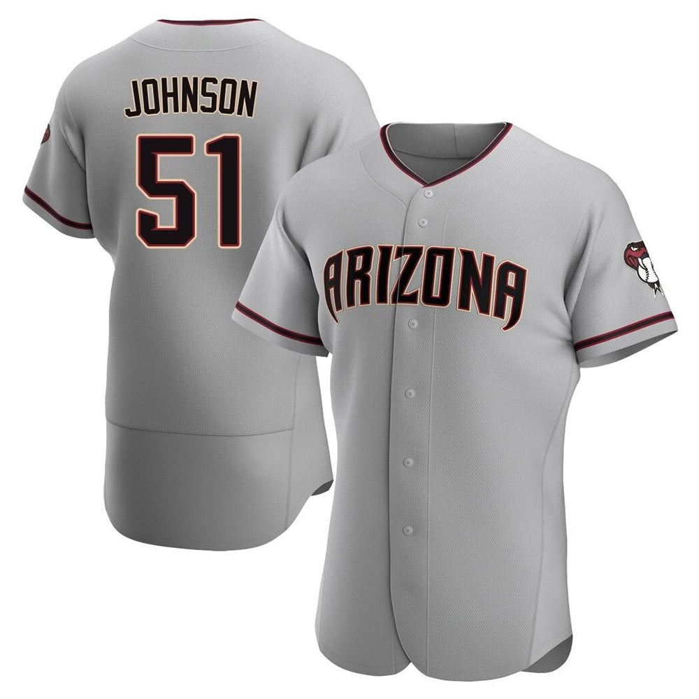 tores A.Diamondbacks #51 Randy Johnson Player Gray Authentic Road Stitched Jerseys