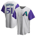 tores A.Diamondbacks #51 Randy Johnson Purple Replica Alternate Cooperstown Collection Stitched Jerseys