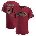 tores A.Diamondbacks #51 Randy Johnson Red Authentic Crimson Alternate Stitched Jerseys