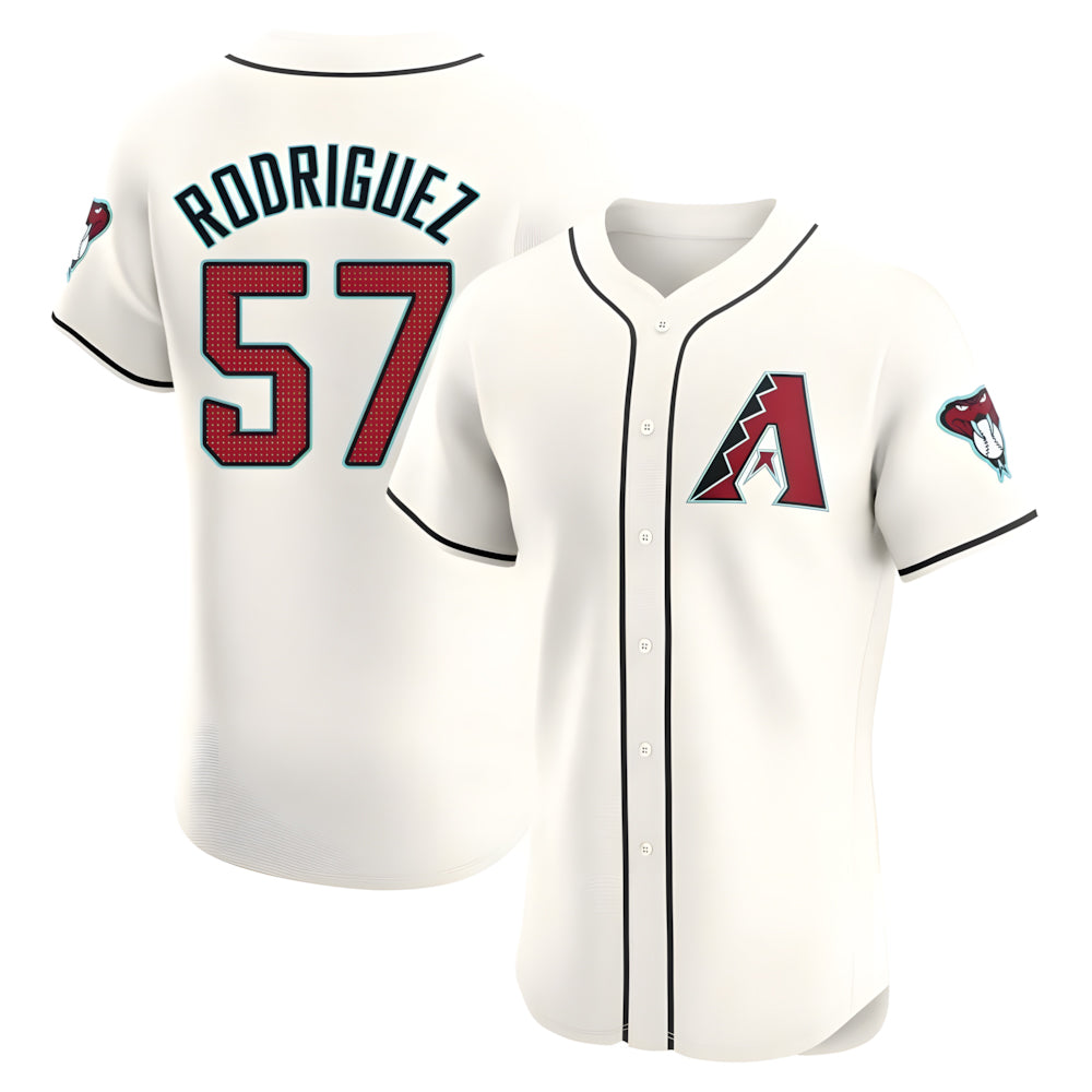 tores A.Diamondbacks #57 Eduardo Rodriguez Player Cream Elite Home Stitched Jersey