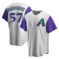 tores A.Diamondbacks #57 Eduardo Rodriguez Player  Cream Purple Replica Alternate Cooperstown Collection Stitched Jersey