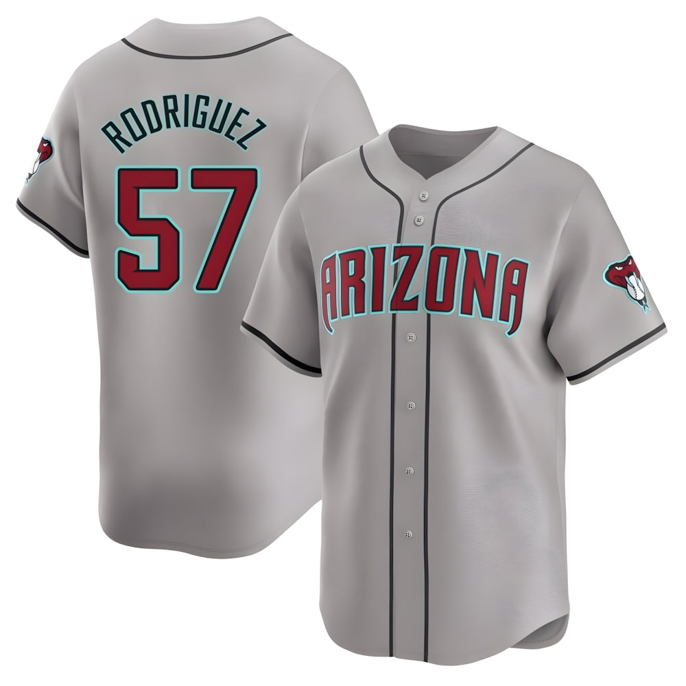 tores A.Diamondbacks #57 Eduardo Rodriguez Player Gray Limited Away Stitched Jersey
