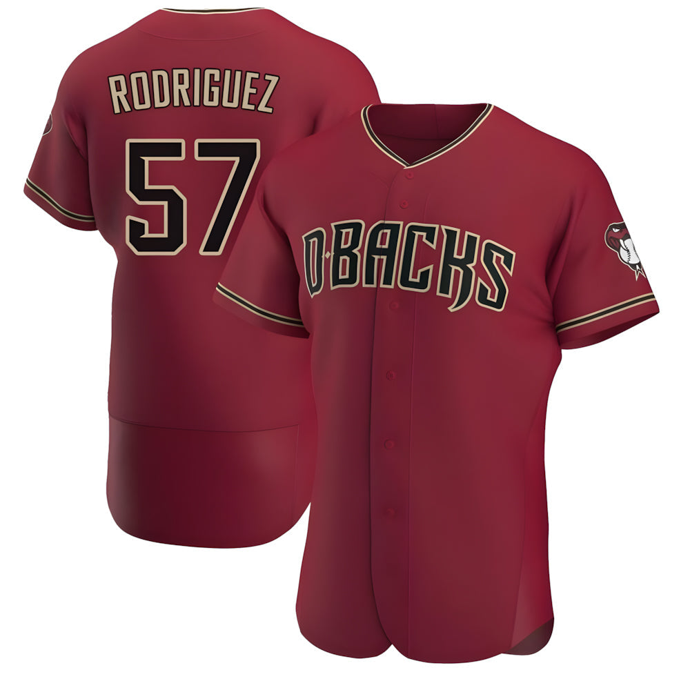 tores A.Diamondbacks #57 Eduardo Rodriguez Player Red Authentic Crimson Stitched Jersey
