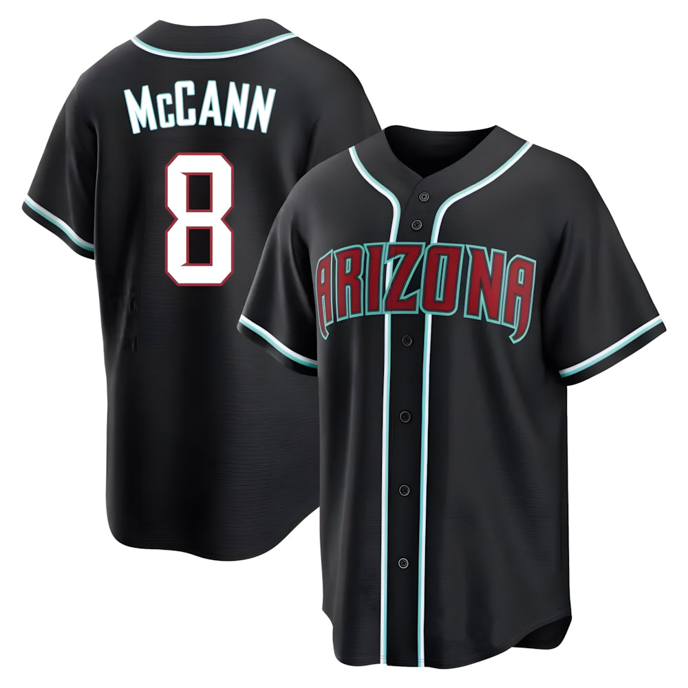 tores A.Diamondbacks #8 James McCann Player Black Replica Fashion Out Stitched Jersey