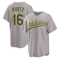tores Athletics #16 Nick Kurtz Player Gray Home Game Stitched Jerseys