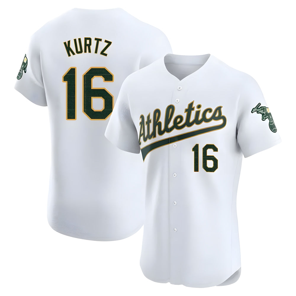tores Athletics #16 Nick Kurtz Player White Elite Road Stitched Jerseys