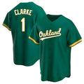 tores Athletics #1 Denzel Clarke player Green Replica Kelly Alternate Stitched Jersey