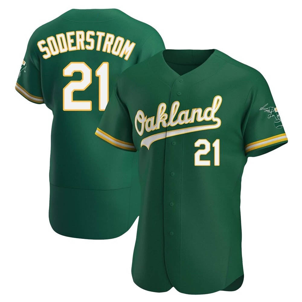 tores Athletics #21 Tyler Soderstrom Player Green Authentic Kelly Alternate Stitched Jersey
