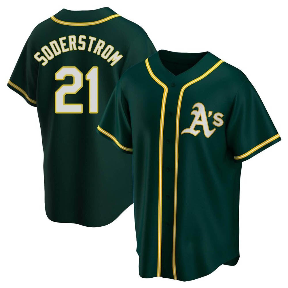 tores Athletics #21 Tyler Soderstrom Player Green Replica Alternate Stitched Jersey