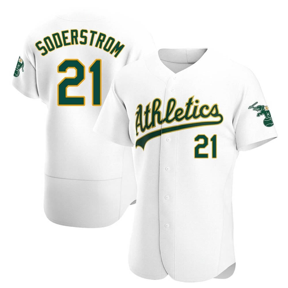 tores Athletics #21 Tyler Soderstrom Player White Authentic Home Stitched Jersey