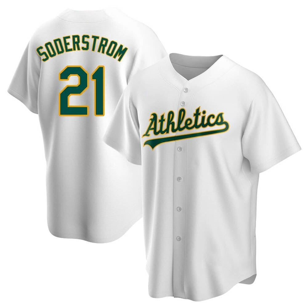 tores Athletics #21 Tyler Soderstrom Player White Replica Home Stitched Jersey
