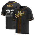 tores Athletics #22 Jeff McNeil player Gold Replica Black en Alternate Stitched Jersey