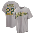 tores Athletics #22 Jeff McNeil player Gray Replica Away Stitched Jersey