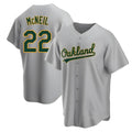 tores Athletics #22 Jeff McNeil player Gray Replica Road Stitched Jersey