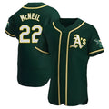 tores Athletics #22 Jeff McNeil player Green Authentic Alternate Stitched Jersey