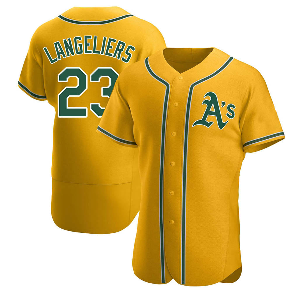 tores Athletics #23 Shea Langeliers Player Gold Authentic Alternate Stitched Jerseys