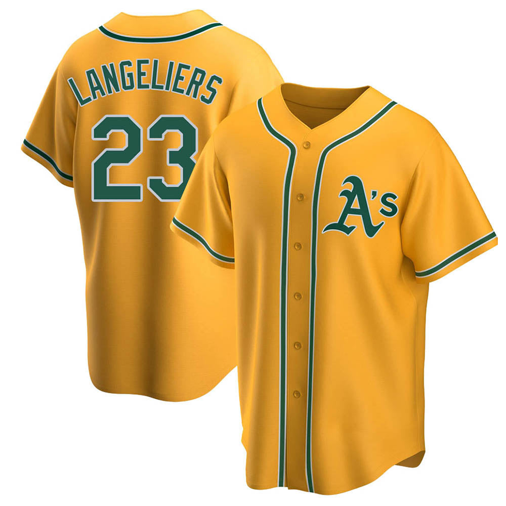 tores Athletics #23 Shea Langeliers Player Gold Replica Alternate Stitched Jersey