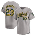 tores Athletics #23 Shea Langeliers Player Gray Limited Away Stitched Jersey