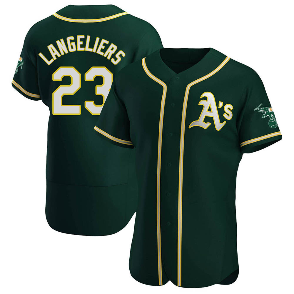 tores Athletics #23 Shea Langeliers Player Green Authentic Alternate Stitched Jerseys