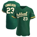 tores Athletics #23 Shea Langeliers Player Green Authentic Kelly Alternate Stitched Jerseys