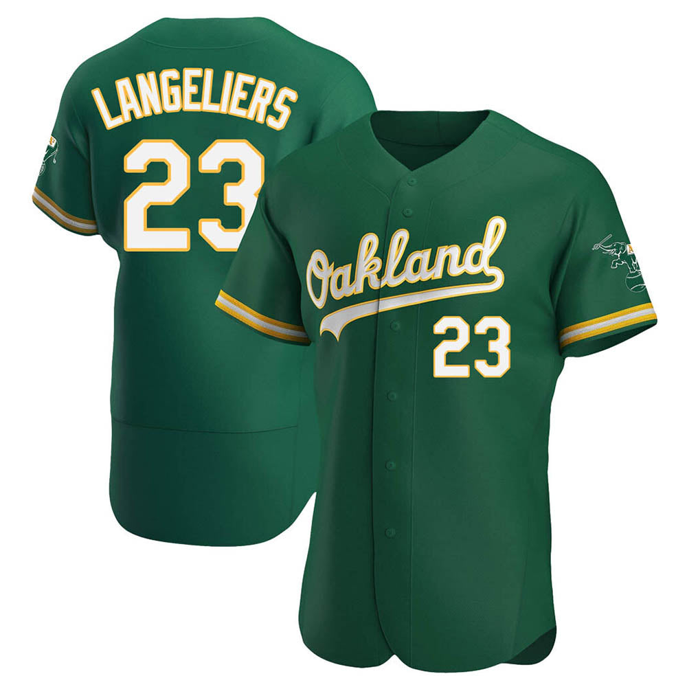 tores Athletics #23 Shea Langeliers Player Green Authentic Kelly Alternate Stitched Jerseys