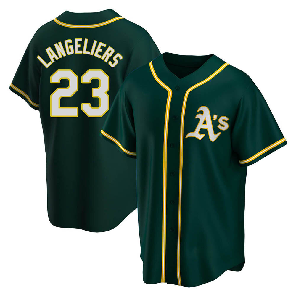 tores Athletics #23 Shea Langeliers Player Green Replica Alternate Stitched Jerseys