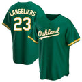 tores Athletics #23 Shea Langeliers Player Green Replica Kelly Alternate Stitched Jerseys