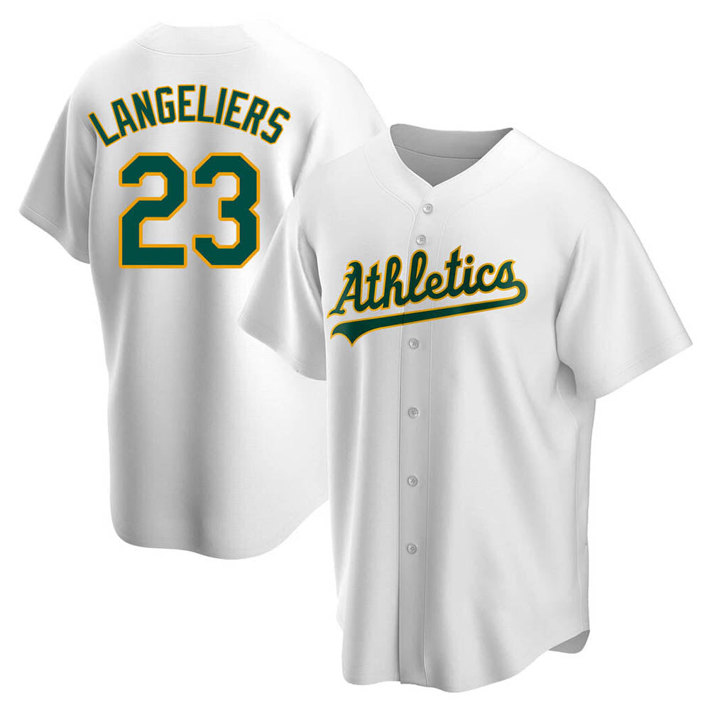 tores Athletics #23 Shea Langeliers Player White Replica Home Stitched Jerseys