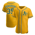 tores Athletics #35 Rickey Henderson Player Gold Authentic Alternate Stitched Jersey