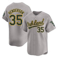 tores Athletics #35 Rickey Henderson Player Gray Limited Away Stitched Jersey