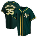 tores Athletics #35 Rickey Henderson Player Green Replica Alternate Stitched Jersey