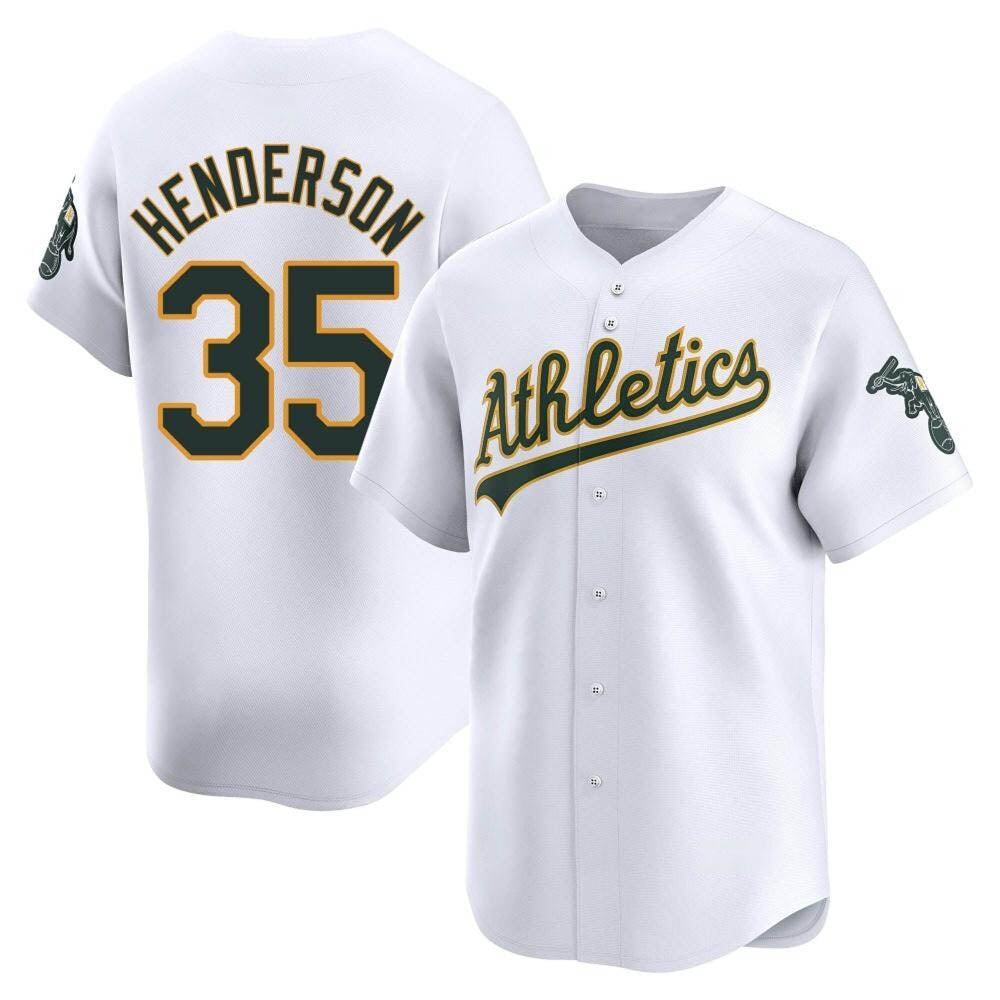 tores Athletics #35 Rickey Henderson Player White Limited Home Stitched Jersey