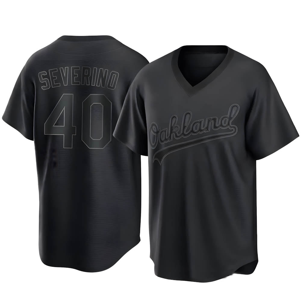 tores Athletics #40 Luis Severino player Black Replica Pitch Fashion Stitched Jersey