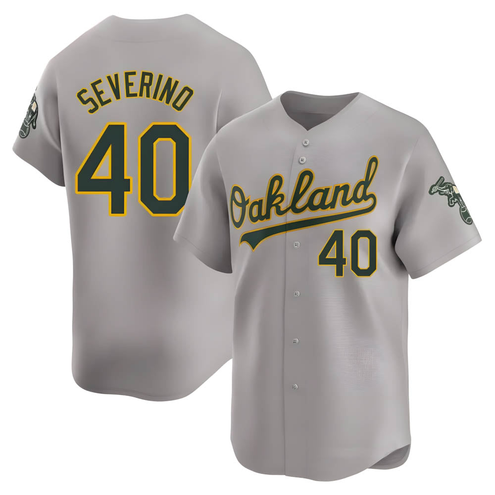 tores Athletics #40 Luis Severino player Gray Limited Away Stitched Jersey