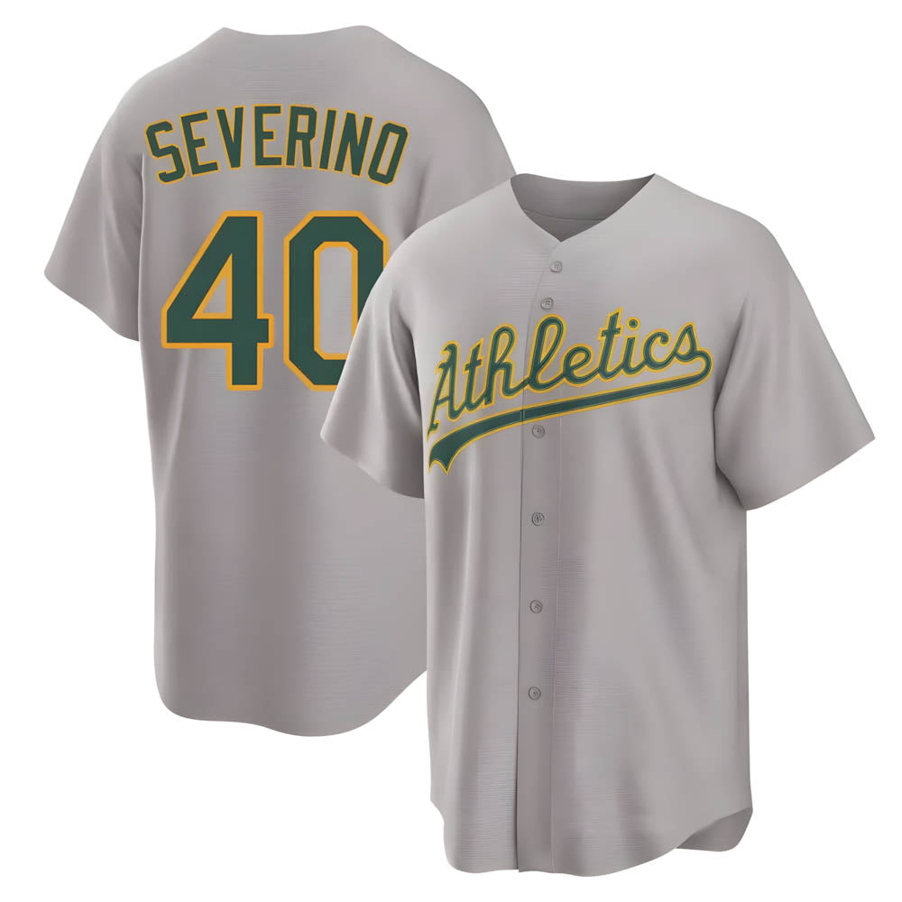 tores Athletics #40 Luis Severino player Gray Replica Away Stitched Jersey