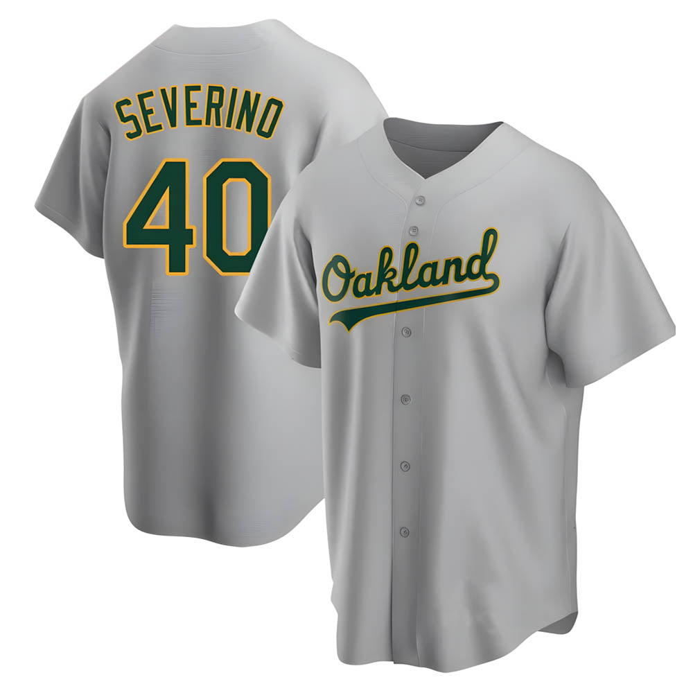 tores Athletics #40 Luis Severino player Gray Replica Road Stitched Jersey